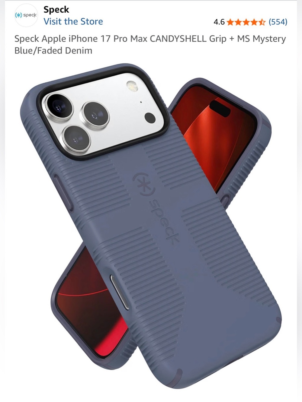 SPECK CandyShell Grip Case for iPhone 17 Pro Max in Denim Blue